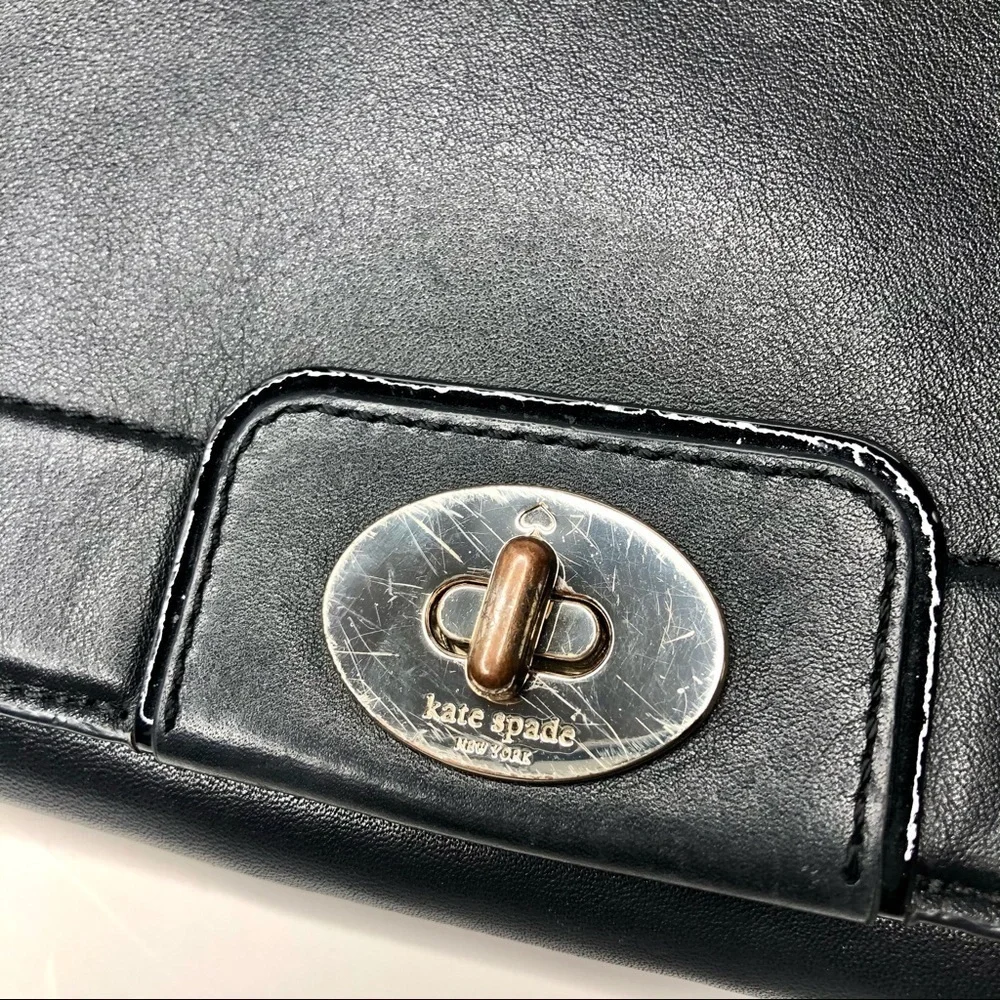 Kate Spade leather square crossbody purse black